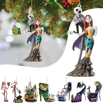 Ornamente Pentru Pomul De Craciun Acrilice Coșmar Înainte De Crăciun Jack Și Sally Agatat Ornament De Anul Nou Petrecere De Craciun Decor