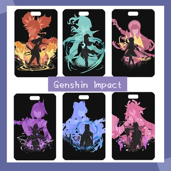 Genshin impact Carte de IDENTITATE Insigna Tambur Retractabil Suport cu Șnur Anime Yae Miko Shenhe Yun Jin Print