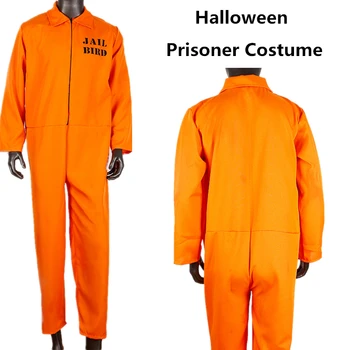 Bărbați Și Femei Prizonier Salopeta Costum De Cosplay, Costume Petrecere De Halloween, Carnaval Unisex Portocaliu Deținut Închisoare Penală Rochie
