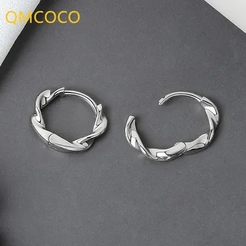 QMCOCO Culoare Argintie Farmec Cercei Trendy Bijuterii de Epocă Simplu Țese Cerc Pentru Femei Petrecerea de Ziua Accesorii Cadouri