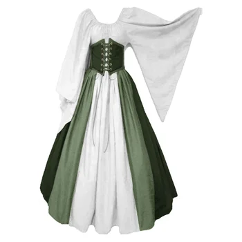 Pirat Verde Rochie Medievală, Renascentistă Rochie Stil Gotic Victorian Rochie De Bal De Halloween Costum De Carnaval