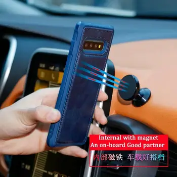 Magnetic Suport Auto de Caz Pentru Samsung Galaxy S10+ TPU Magnet Caz Pentru Galaxy S10 S10E Cu Placă de Metal de Caz Pentru iPhone XS MAX XR