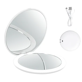 Oglindă Machiaj portabil LED 5X Mărire Dublă față-Verso Mini Pliante de Călătorie Portabil Oglindă Instrumente de Frumusete