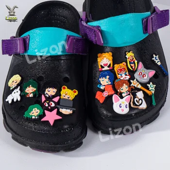 Anime Desene Animate Sailor Moon Pantofi Farmece Șiret Backapck Se Potrivesc Mansete Decora Pantofi Cataramă Croc Jibz Cosplay Accesorii