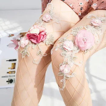 Lolita Colanti Pentru Fete Florale De Vară Subțire Deget In Fund Ciorapi De Designer Flori Brodate Carne Chilot Lumina Sexy Corp Ciorapi