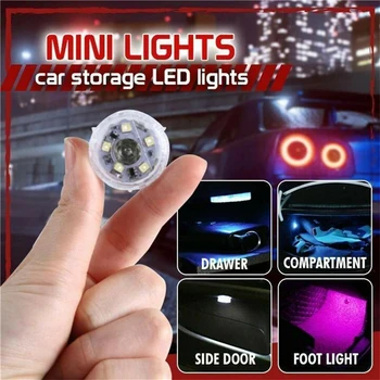 1BUC Led-uri Auto Touch-senzor de Lumina cu Un singur buton Portabil Auto-adeziv de Exterior Masina Acasa Lumina de Noapte Mini Portabil Mic Lampă de Noapte