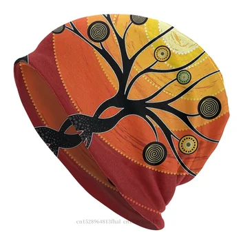 Australian Aboriginal Art Pălării De Moda Portocaliu Cald Capota Înaltă Calitate Chelioși Căciuli Capace