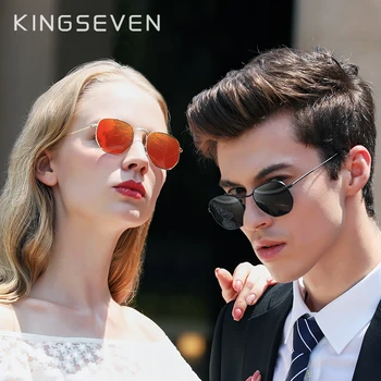 KINGSEVEN Nou Hexagon retro-Reflexie ochelari de Soare pentru Barbati ochelari de Soare din Oțel Inoxidabil Ochelari de Oculos Gafas De Sol Nuante