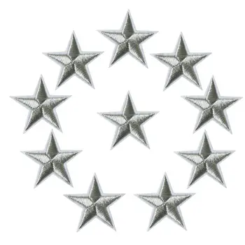 10BUC Stele de Argint Patch-uri Brodate Coase de Fier Pe Insigne Pentru Rochie Sac de Blugi Pălărie Tricou DIY Aplicatii Craft Decor
