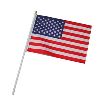 Statele UNITE ale americii 10buc Mici 14X21CM drapelul Statelor Unite ale americii America de mână steagul SUA mână drapelul național cu Polul Predarea drapelului