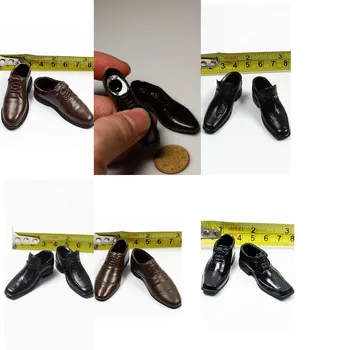 Culoare negru/Maro 1/6 Scară În linie Masculină Pantofi din Piele PU Piele Pantofi Accesorii de Afaceri Modelul de 12 inci Corp
