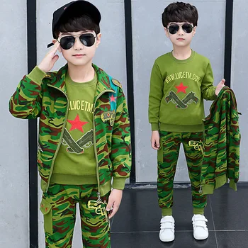 2022 Băieți Seturi de Haine de Toamna pentru Copii Haine de Camuflaj Uniforma Militara Haina tricou + Pantaloni 3Pcs/Costum Copii 6 8 10 12 Y