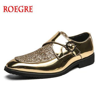 Barbati Pantofi Rochie cu Sclipici Aur, Argint Formale Pantofi de Piele de Oameni de Afaceri italieni Stil Oxford Pantofi pentru Bărbați Pantofi de Nunta Banchet