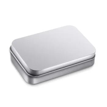 1 Bucată de Metal de Argint Staniu Cutie de Caz Recipient Mini Portabil de Mici Container de Depozitare Kit cu Capac pentru Depozitare Acasă, Autocolante