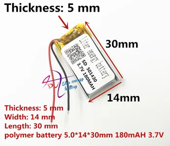 cel mai bun baterie brand Dimensiune 501430 3.7 V 180mah Baterie Litiu-polimer cu Bord de Protecție Pentru setul cu Cască Bluetooth Produse Digitale