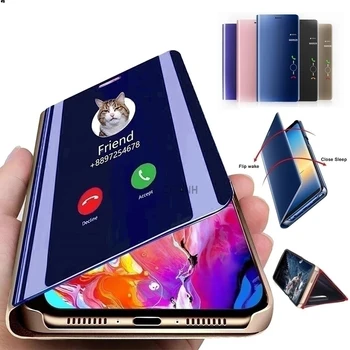 Smart Mirror Caz Flip Pentru Samsung Galaxy S7 Edge S20 S21 FE S8 S9 S10 Plus A02 S10e M52 A03s M31s M30s M21 M12 M31 Acoperi