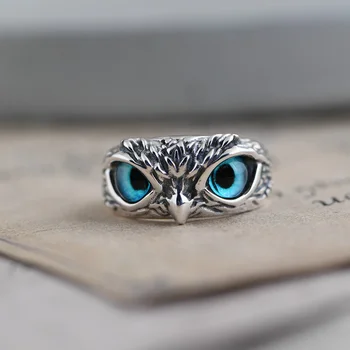 Farmecul de Epocă Drăguț Bărbați și Femei de a Deschide Reglabil Design Simplu Owl Inel de Argint de Culoare de Logodna Verighete Bijuterii Cadouri