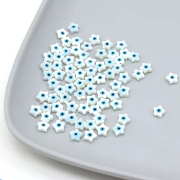 5pcs Naturale de Cinci Stele a subliniat Alb Shell Margele Spacer apă Dulce Chip Pentru a Face Bijuterii Brățară Farmec Accesorii Dimensiune 6mm
