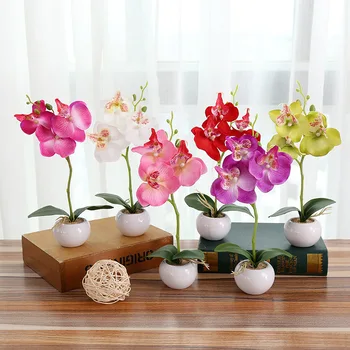 Artificiale Fluture Orhidee Plante Bonsai Vas Ceramic Biroul De Acasă Decor Pentru Casa Gradina Decor Nunta, Aranjamente De Flori