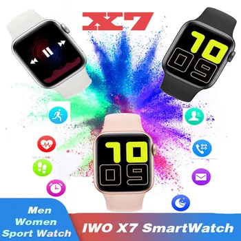 Autentic IWO X7 oameni inteligenți ceas femeile vorbesc de ritm cardiac bluetooth tensiunii arteriale ceas sport rezistent la apa IP67 viața inte