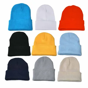 Bărbați Femei Iarna Cald Pălărie De Schi Unisex Slouchy Tricotat Beanie Hip Hop Capac Solid De Culoare Care Pot Fi Stivuite Pierde Pălăria