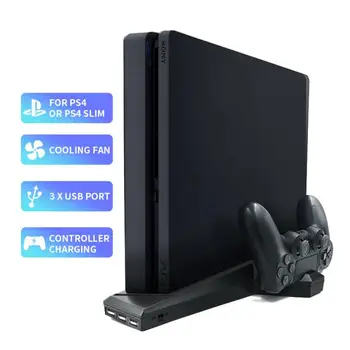 Pentru PS4 Slim/PS4 Consola cu Ventilator de Răcire Dual Încărcător Stație de Încărcare Pentru Controller PS4