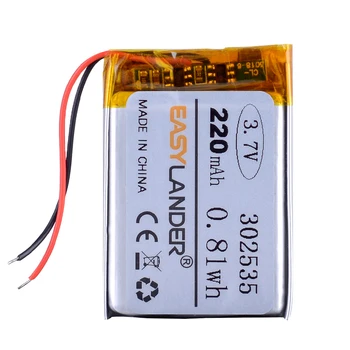 302535 3.7 V 220mAh baterie Reîncărcabilă li-Polimer Baterie Li-ion Pentru Jucării ceas Inteligent Mp3 SHO-MI A7 cască bluetooth GPS DVR