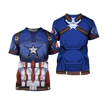 Disney Marvel Avenger bărbați femei tricou 3D super-Erou Captain America Shield Logo-ul de imprimare Casual de Vara Streetwear Tee Topuri