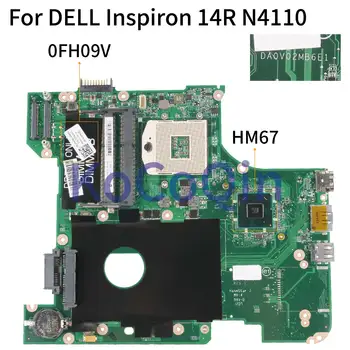 KoCoQin Laptop placa de baza Pentru DELL Inspiron 14R N4110 HM67 Placa de baza 0FH09V 0FH09V DA0V02MB6E1 DDR3