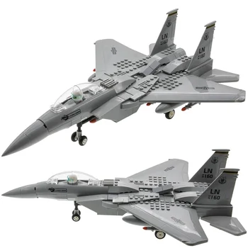 Militar MOC F15 Aeronave, Avion, Luptător J15 F18 F14 Model de Blocuri de Constructii pentru Copii Adune Băieții Copil Jucării Educative