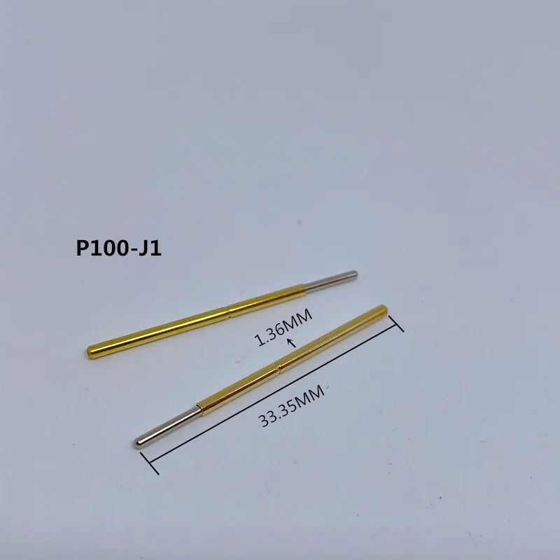 100buc Metal Alamă Placată cu Nichel Test de Compresie Pin P100-J1 Diametru 1.36 mm Electronice de uz Casnic Universal Sonda Imagine 0