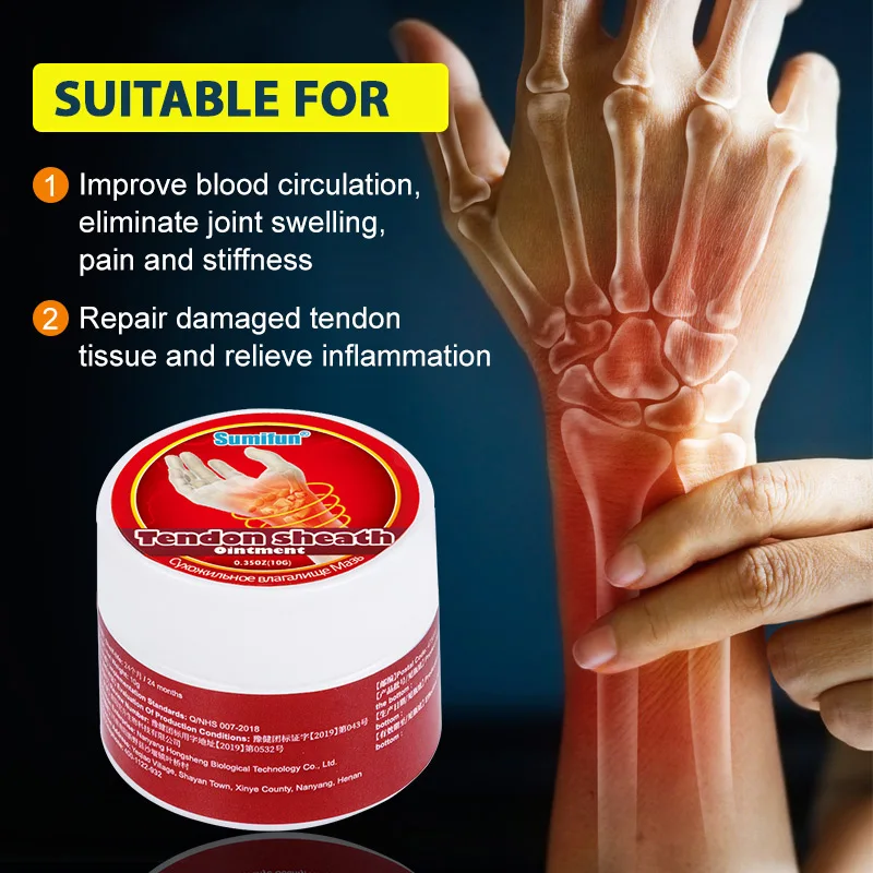 3Pcs Teaca Tendonului Artrita Crema de Încheietura mâinii Degetul mare Durere de Relief Terapie Tenosinovite Tencuiala de Îngrijire a Sănătății 10g Imagine 2