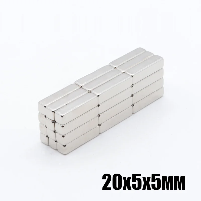 50pcs 20x5x5 mm Cuboid Bloc 20x5x5 mm foarte Puternic N35 de înaltă calitate de pământuri Rare magneți NdFeB 20*5*3 mm, Magnet de Neodim Imagine 0
