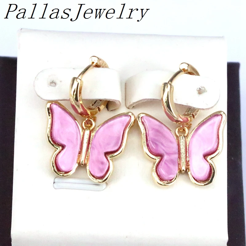 5Pairs Moda Acril colorat fluture cercei,design nou femeile Fată cercei de aur Fermecător Cadou Bijuterii Imagine 1