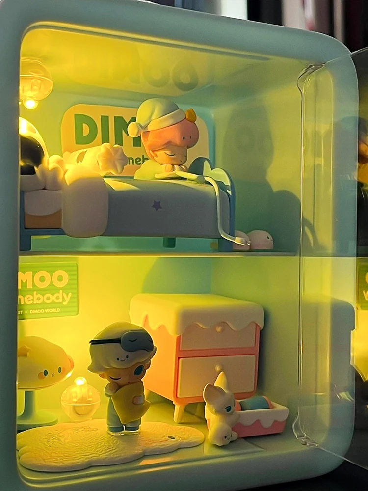 Acrilice Orb Cutie de Depozitare Display Stand Figura Jucării vitrina de Păpuși Spectacol Caz Decor de Masă Cutie de Depozitare pentru Dimoo Imagine 1