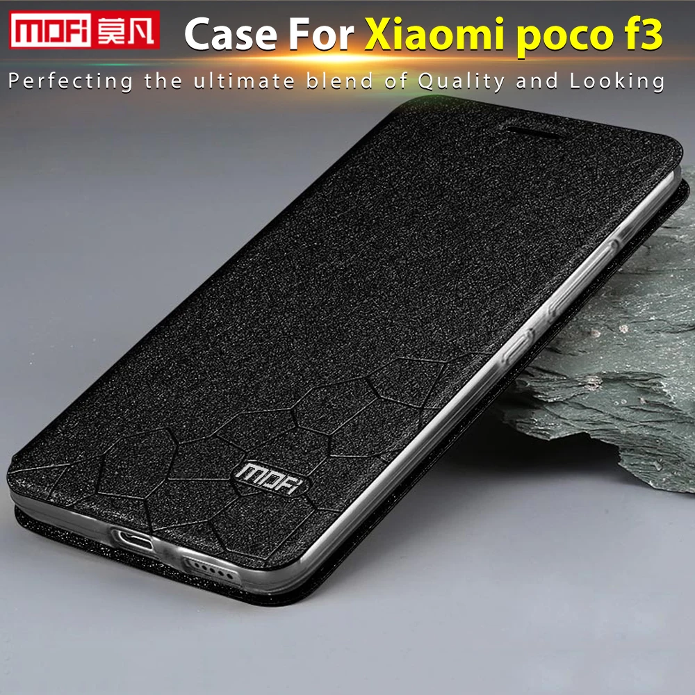 caz flip pentru xiaomi poco f3 caz poco f3 cover din piele cartea înapoi pu Mofi de lux silicon moale Xiaomi Poco F3 cazul fetele de afaceri Imagine 0