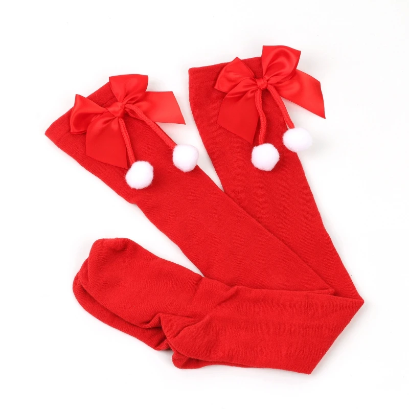Ciorapi Cu Dungi Pentru Femei Peste Genunchi Șosete Lungi Crăciun Roșu Verde Bowknot Șosete Lungi Picior De Femeie Ciorapi Imagine 5