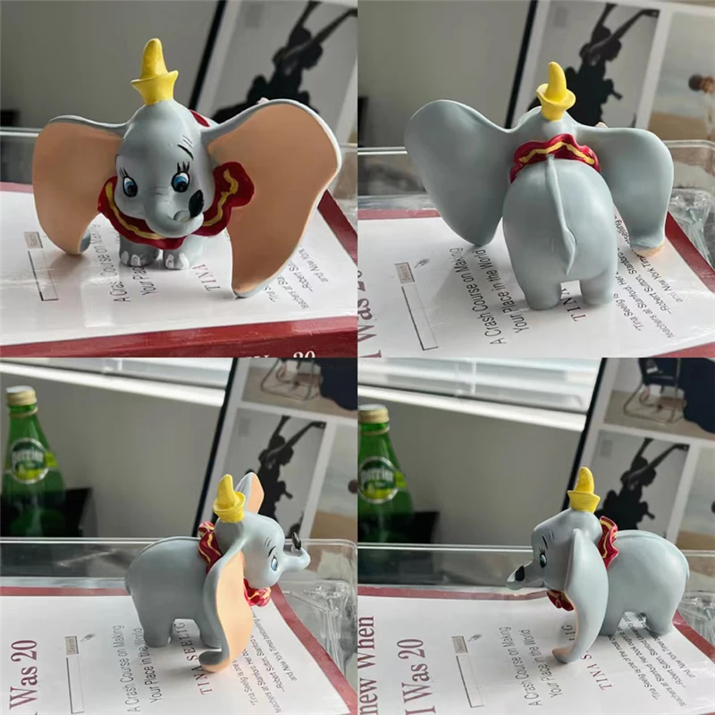 Disney 10cm Dumbo Elefantul de Zbor figurina dumbo Anime Decor Colecție de Figurine de Jucărie microlandschaft rășină jucarii Imagine 5