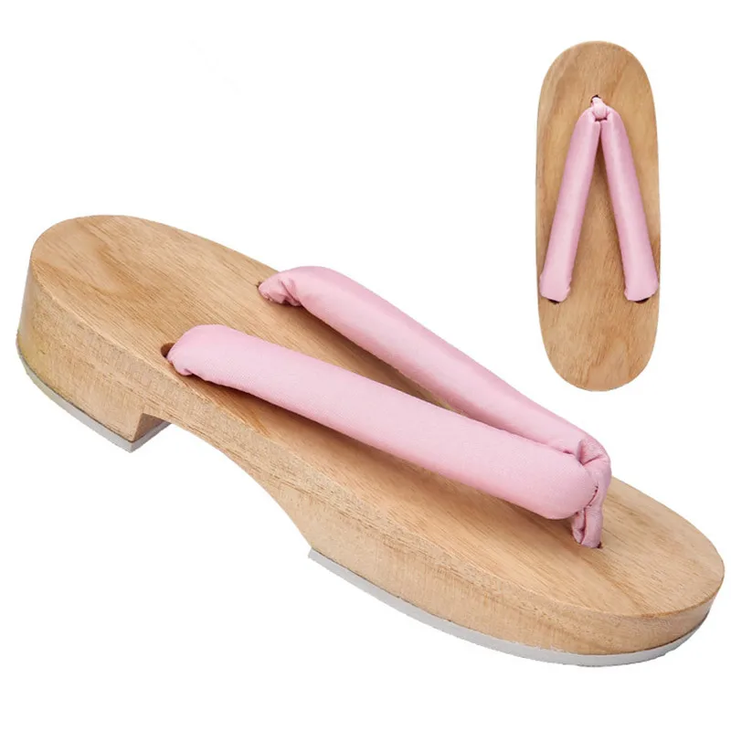 Femei Vara Sandale de Lemn Toc Plat Clasic Japonia Geta Naturala de Culoare de Vară Papuci Flip-Flops Cosplay Pantofi Casual Saboți Imagine 2