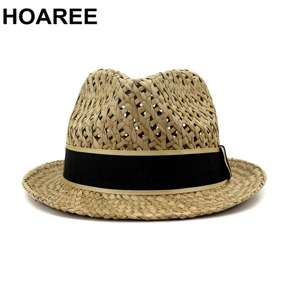 HOAREE Paie Pălărie Trilby Bărbați palarie de soare pentru Femei Pălării de Vară Gol Afară de sex Masculin de sex Feminin Stil Britanic Vacanță pe Plajă de pe Litoral Fedora Imagine 2