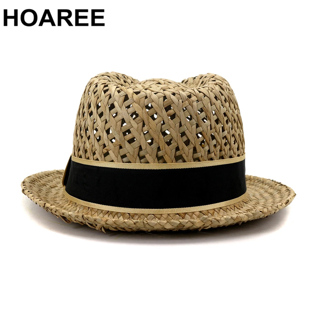 HOAREE Paie Pălărie Trilby Bărbați palarie de soare pentru Femei Pălării de Vară Gol Afară de sex Masculin de sex Feminin Stil Britanic Vacanță pe Plajă de pe Litoral Fedora Imagine 3