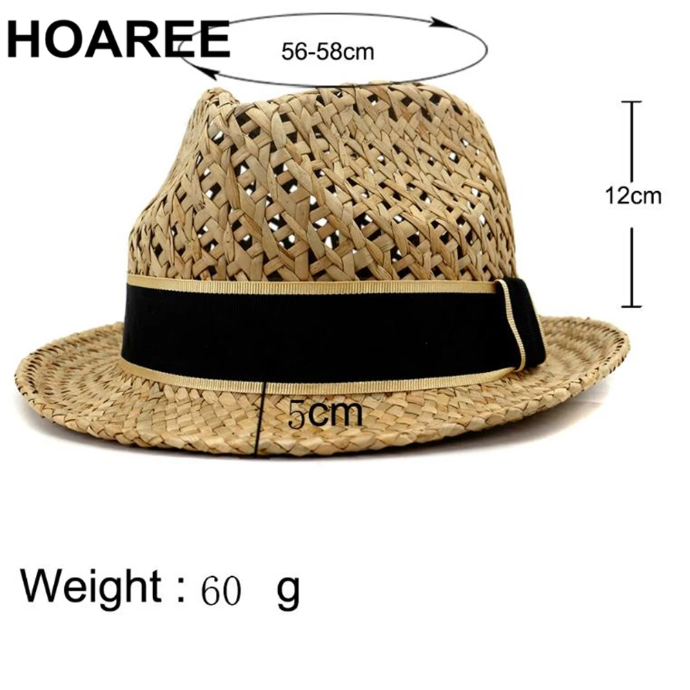 HOAREE Paie Pălărie Trilby Bărbați palarie de soare pentru Femei Pălării de Vară Gol Afară de sex Masculin de sex Feminin Stil Britanic Vacanță pe Plajă de pe Litoral Fedora Imagine 5