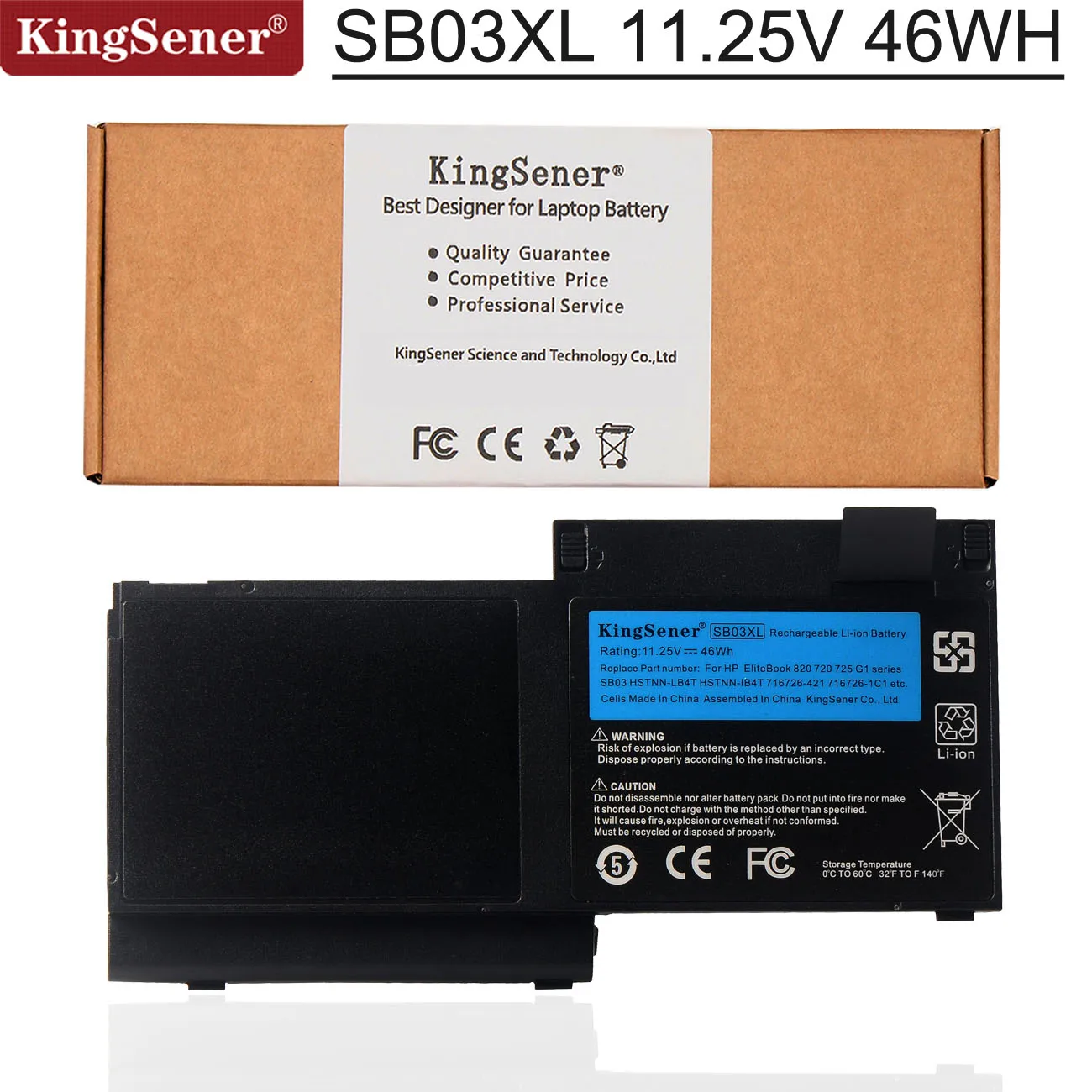 KingSener SB03XL Bateriei Pentru HP EliteBook 820 720 725 G1 G2 HSTNN-IB4T HSTNN-l13C HSTNN-LB4T SB03046XL 717378-001 11.25 V 46WH Imagine 0