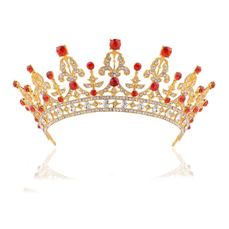 KMVEXO de Mireasa de Lux Cristal Coroane Tiara Printesa Regina Concurs de Bal Stras Voal Diademe banda de Susținere Accesorii de Par de Nunta Imagine 1
