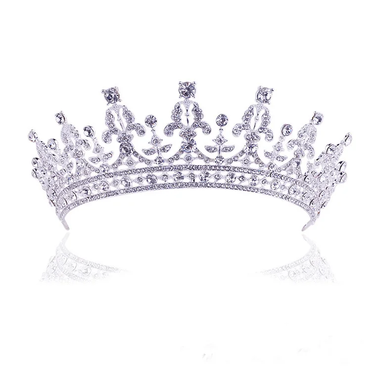 KMVEXO de Mireasa de Lux Cristal Coroane Tiara Printesa Regina Concurs de Bal Stras Voal Diademe banda de Susținere Accesorii de Par de Nunta Imagine 2