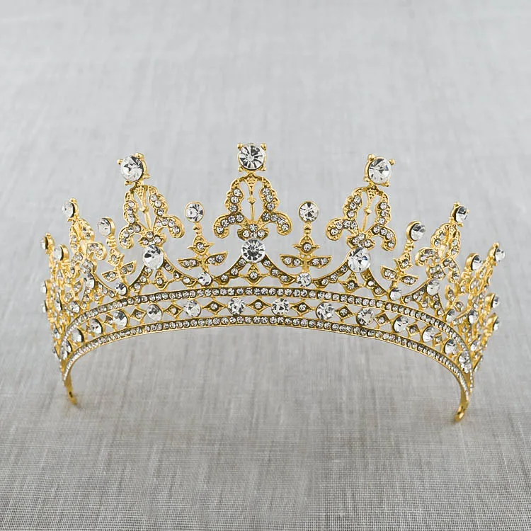 KMVEXO de Mireasa de Lux Cristal Coroane Tiara Printesa Regina Concurs de Bal Stras Voal Diademe banda de Susținere Accesorii de Par de Nunta Imagine 3