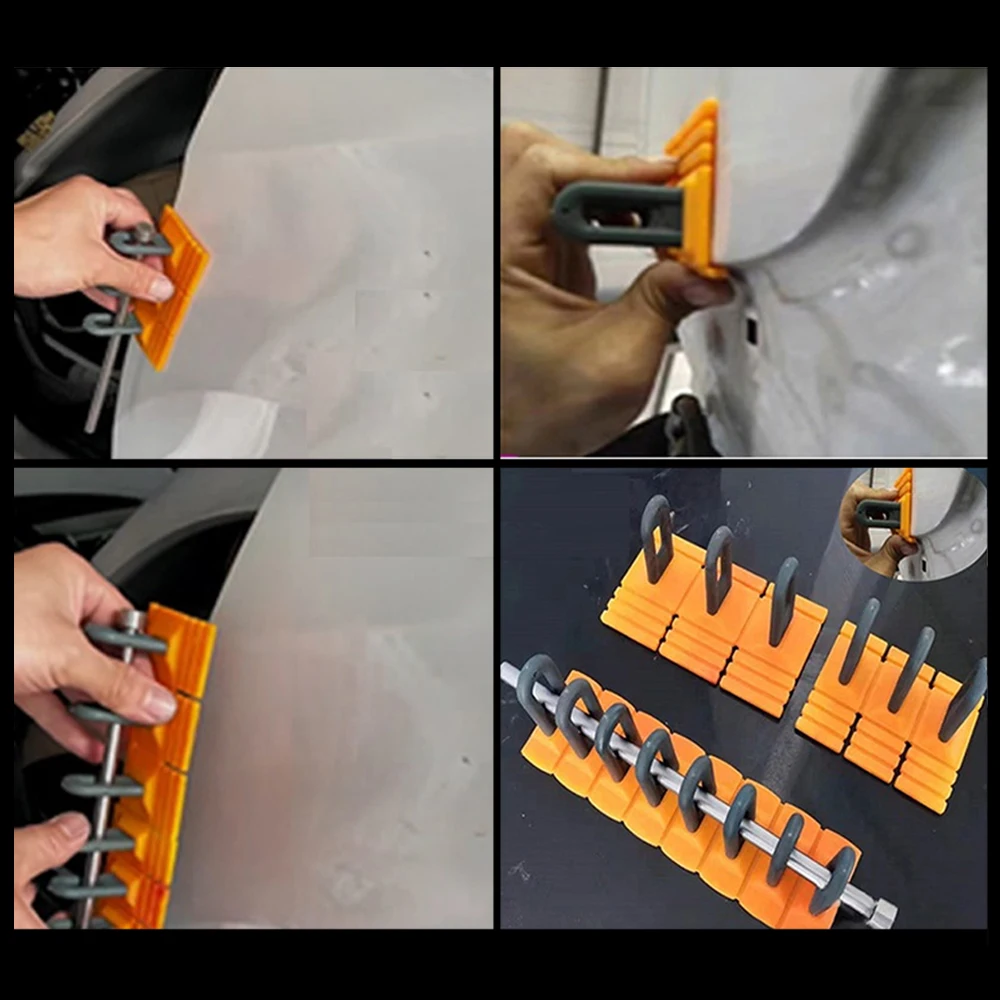 LEEPEE Paintless Lipici Tragator Filele Instrumente Kit Pentru Masina de Paintless Dent Repair Tool Portocaliu Dent Tragator Kit Auto Dent Instrumente de Reparare Imagine 3