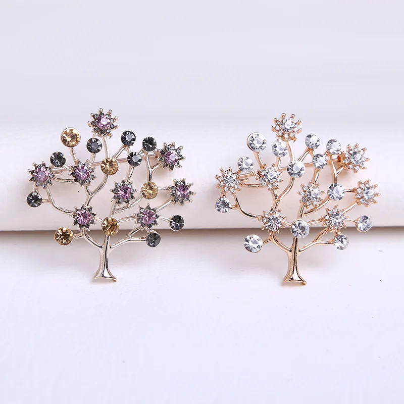 Moda Temperament Planta Frunze De Copac Floare Stras Broșe Broșe Colorate Pentru Femei Bijuterii Decoruri Doamna Brosa Imagine 1