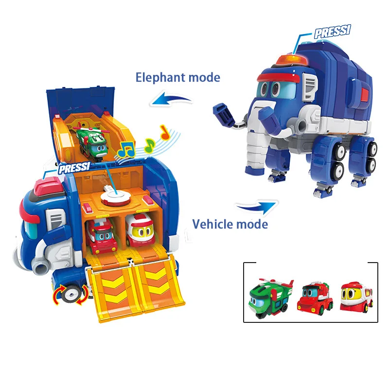 Noua Transformare Jucărie Gogo Dino Transformat Elefant De Salvare De Baza Cu Sunet De Transformare Elefant Masina De Salvare Copil O Jucarie Pentru Copii Imagine 4