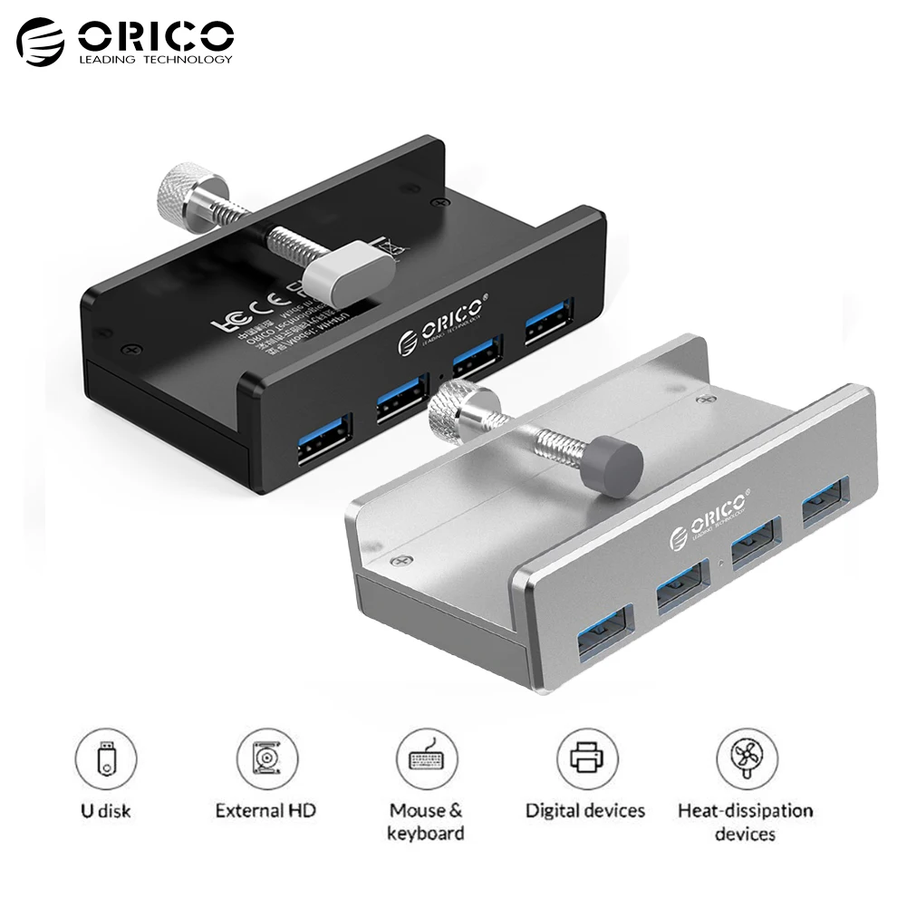ORICO MH4PU/MH4PU-P HUB USB 3.0 cu Cablu de Încărcare Multi 4 Porturi Birou Clip USB Splitter Adaptor pentru PC Accesorii calculatoare Imagine 0